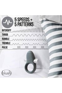 Thumbnail for Blush Novelties - Noje - C1 Vibrating Cock Ring - Grey - Stag Shop