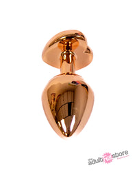 Thumbnail for NS Novelties - Rear Assets - Aluminum Heart Butt Plug - Rose Gold/Clear - 3.25 Inch - Stag Shop