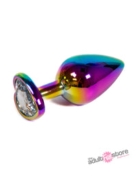 Thumbnail for NS Novelties - Rear Assets - Aluminum Heart Butt Plug - Multicolour/Clear - 3.25 Inch - Stag Shop