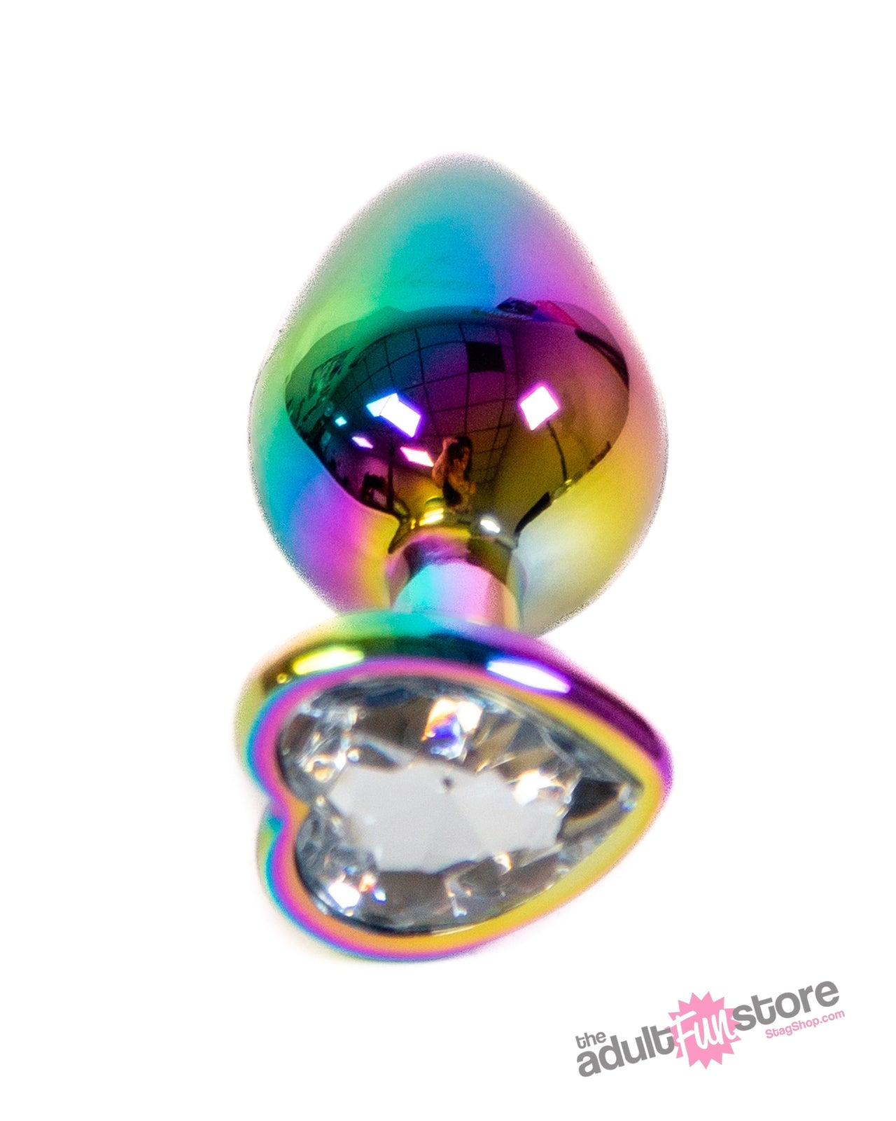 NS Novelties - Rear Assets - Aluminum Heart Butt Plug - Multicolour/Clear - 3.25 Inch - Stag Shop