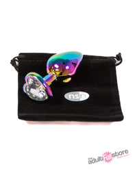 Thumbnail for NS Novelties - Rear Assets - Aluminum Heart Butt Plug - Multicolour/Clear - 3.25 Inch - Stag Shop