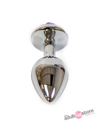 Thumbnail for NS Novelties - Rear Assets - Aluminum Rose Butt Plug - Silver/Purple - Medium - 3.5 Inch - Stag Shop