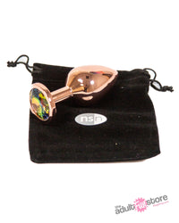 Thumbnail for NS Novelties - Rear Assets - Aluminum Butt Plug - Rose Gold/Rainbow - 3.15 Inch - Stag Shop