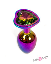 Thumbnail for NS Novelties - Rear Assets - Aluminum Heart Butt Plug - Multicolour/Rainbow - 2.75 Inch - Stag Shop