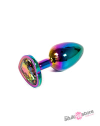 Thumbnail for NS Novelties - Rear Assets - Aluminum Heart Butt Plug - Multicolour/Rainbow - 2.75 Inch - Stag Shop