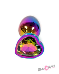 Thumbnail for NS Novelties - Rear Assets - Aluminum Heart Butt Plug - Multicolour/Rainbow - 2.75 Inch - Stag Shop