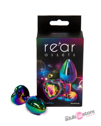 Thumbnail for NS Novelties - Rear Assets - Aluminum Heart Butt Plug - Multicolour/Rainbow - 2.75 Inch - Stag Shop