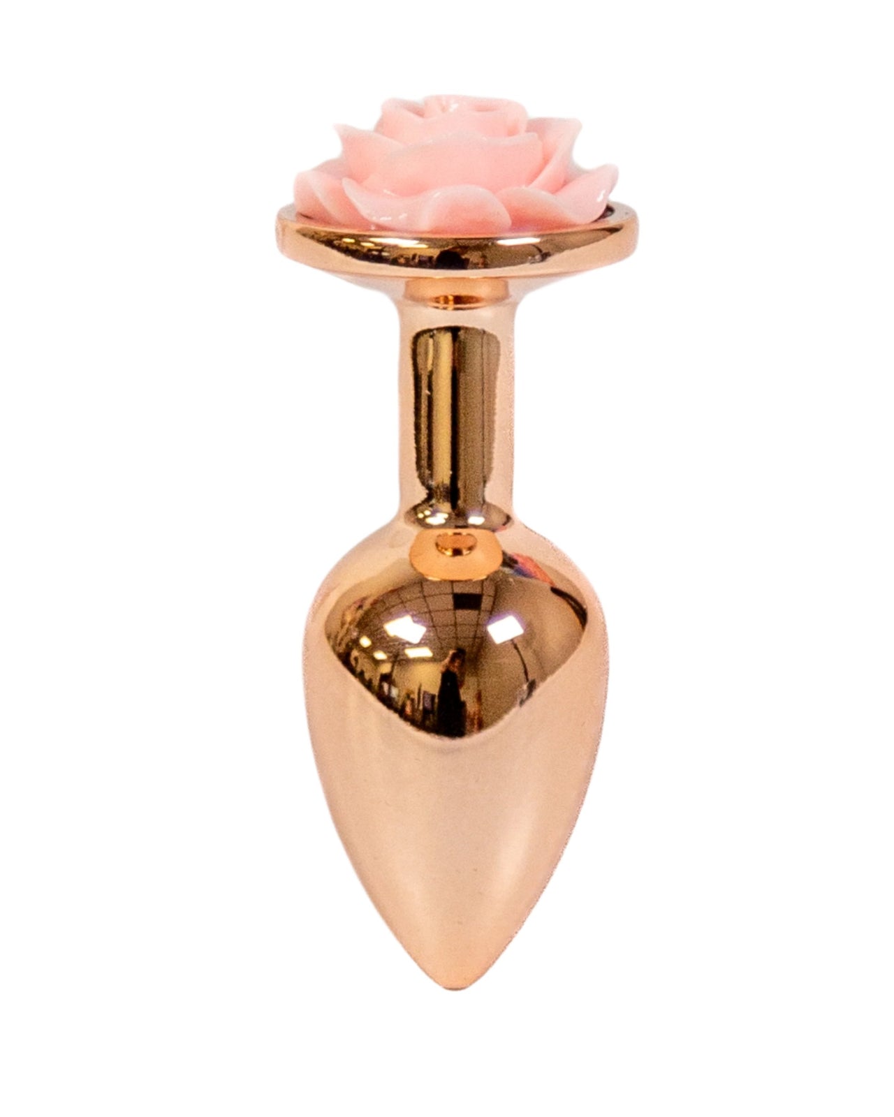 NS Novelties - Rear Assets - Aluminum Rose Butt Plug - Gold/Pink - Small - 3 Inch - Stag Shop