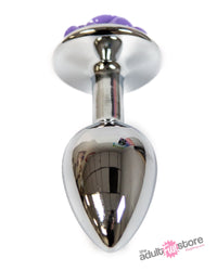 Thumbnail for NS Novelties - Rear Assets - Aluminum Rose Butt Plug - Purple/Silver - Small - 3 Inch - Stag Shop