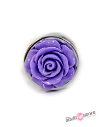 Thumbnail for NS Novelties - Rear Assets - Aluminum Rose Butt Plug - Purple/Silver - Small - 3 Inch - Stag Shop