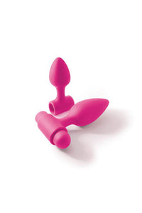 Thumbnail for NS Novelties - INYA - Vibes-O-Spades Vibrating Butt Plug Set - Pink - Stag Shop