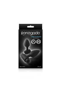 Thumbnail for NS Novelties - Renegade - Vibes-O-Spades Vibrating Butt Plug Set - Black - Stag Shop