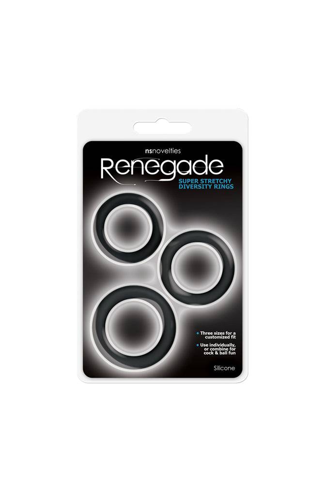 NS Novelties - Renegade - Diversity Cock Ring Set - Black - Stag Shop