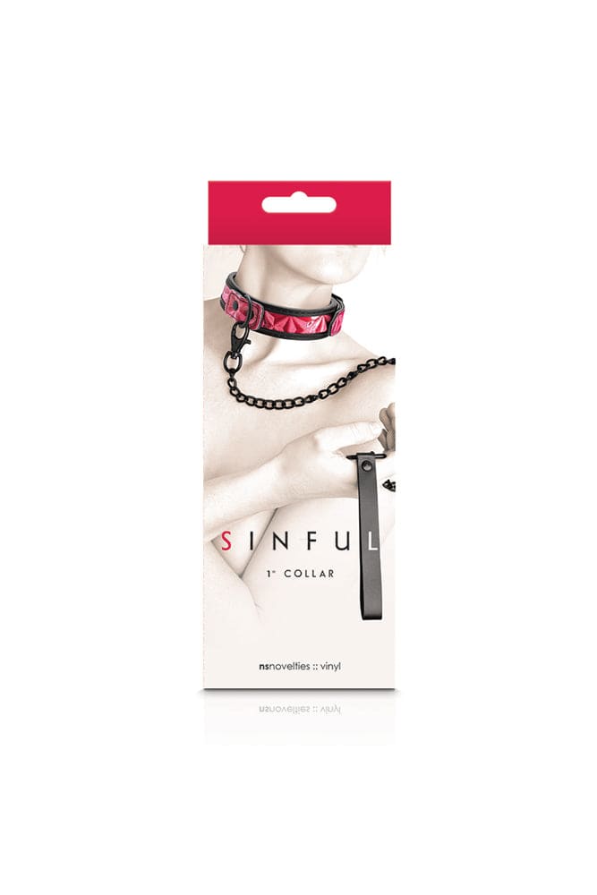 NS Novelties - Sinful - 1 Inch Collar & Leash - Assorted Colours - Stag Shop
