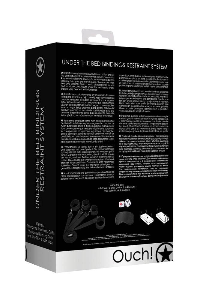 Ouch by Shots Toys - Under The Bed Binding Restraint Kit - Black - Stag Shop