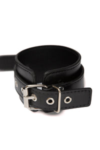 Thumbnail for Ouch by Shots Toys - Adjustable Leather Handcuffs With Handle - Black - Stag Shop