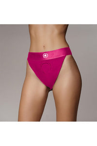 Thumbnail for Ouch by Shots Toys - Vibrating Strap-on Panty Harness with Open Back - Various Colors & Sizes
