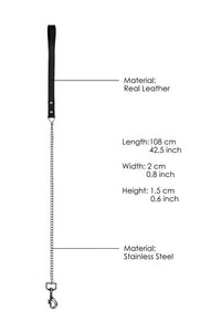 Thumbnail for Shots Toys - Pain - Leather Handle Chain Lead - Black - Stag Shop