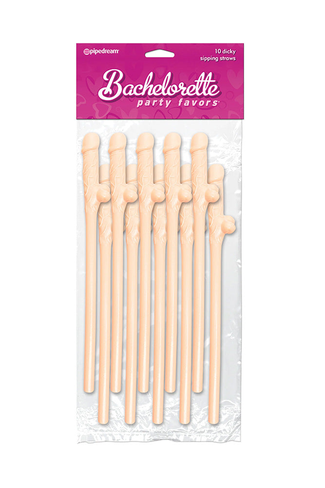 Pipedream - Bachelorette Penis Straws - 10 piece