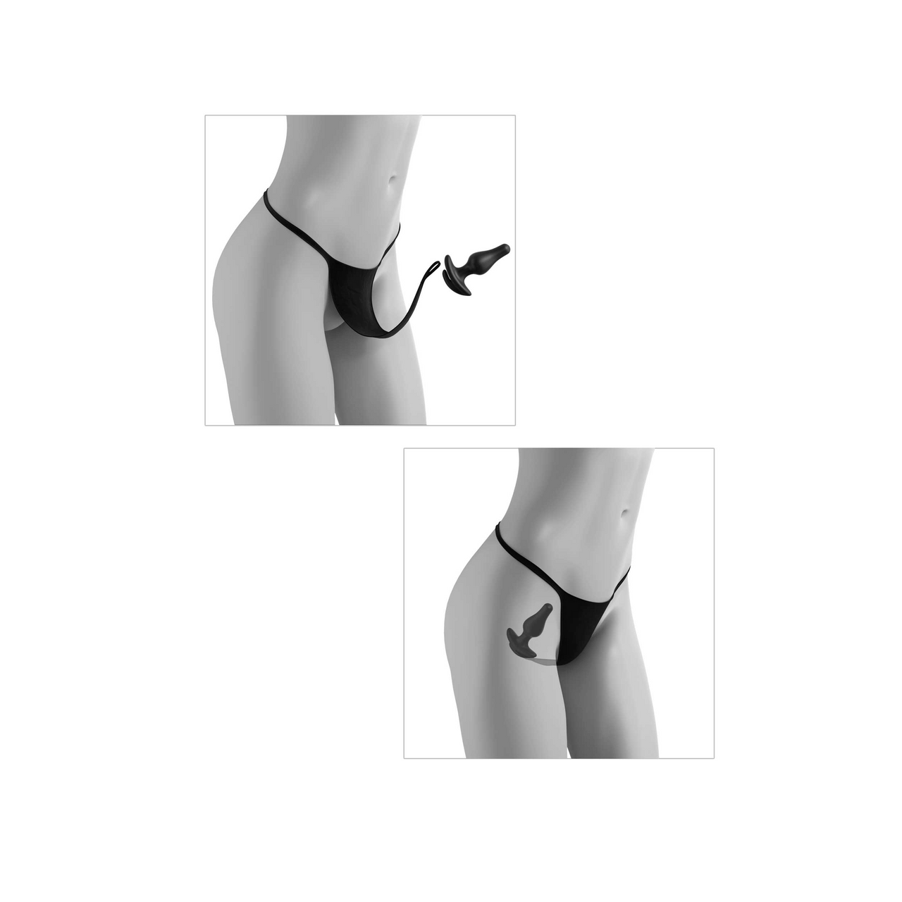 Pipedream - Hookup Panties - Crotchless Love Garter with Attachable Butt Plug - Size S-L - Stag Shop