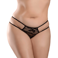 Thumbnail for Pipedream - Hookup Panties - Crotchless Pleasure Panties with Clitoral Beads & Attachable Butt Plug - Size XL-XXL - Stag Shop