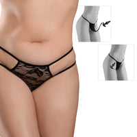 Thumbnail for Pipedream - Hookup Panties - Crotchless Pleasure Panties with Clitoral Beads & Attachable Butt Plug - Size XL-XXL - Stag Shop