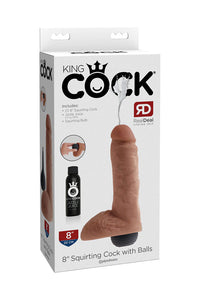 Thumbnail for Pipedream - King Cock - Squirting Realistic Cock with Balls - 8 inch - Beige - Stag Shop