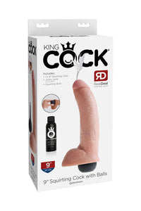 Thumbnail for Pipedream - King Cock - Squirting Realistic Cock with Balls - 9 inch - Beige - Stag Shop