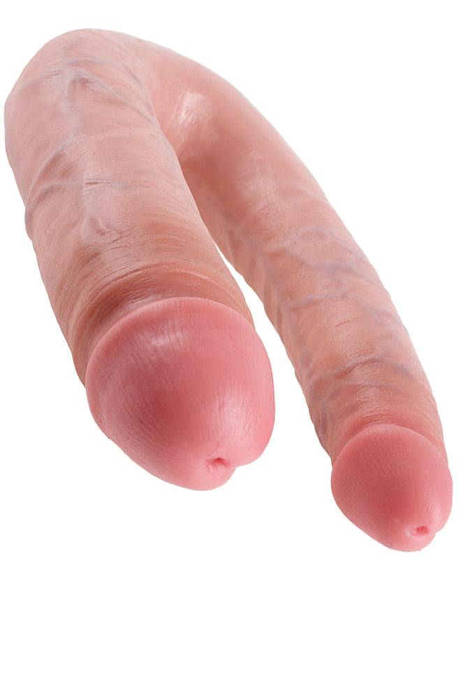 Pipedream - King Cock - Double Trouble Curved Ultra Realistic Double Ended Dildo - Large - Beige - Stag Shop