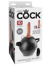 Thumbnail for Pipedream - King Cock - Vibrating Mini Sex Ball with Realistic Dildo - 6 inch - Beige/Black - Stag Shop