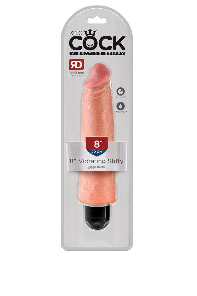 Pipedream - King Cock - Vibrating Realistic Stiffy Dildo - 8 inch - Beige - Stag Shop