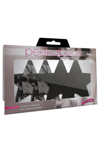 Thumbnail for X-Gen - Peekaboos - Satin and Lace Stars Pasties - Black - Stag Shop