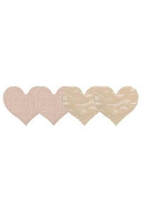Thumbnail for X-Gen - Peekaboos - Nude Ambition Hearts Pasties - Beige - Stag Shop