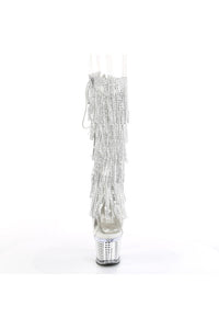 Thumbnail for Pleaser USA - Spectator 7 Inch Crystal Fringe Spike Heel Platform - Clear/Silver - Stag Shop