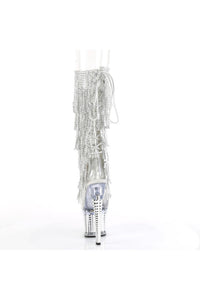 Thumbnail for Pleaser USA - Spectator 7 Inch Crystal Fringe Spike Heel Platform - Clear/Silver - Stag Shop