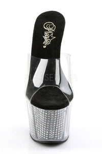Thumbnail for Pleaser USA - Adore 7 Inch Studded Slide - Black/Silver - Stag Shop