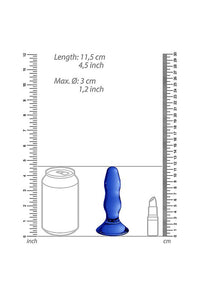Thumbnail for Shots Toys - Chrystalino - Pleaser Glass Butt Plug - Blue - Stag Shop