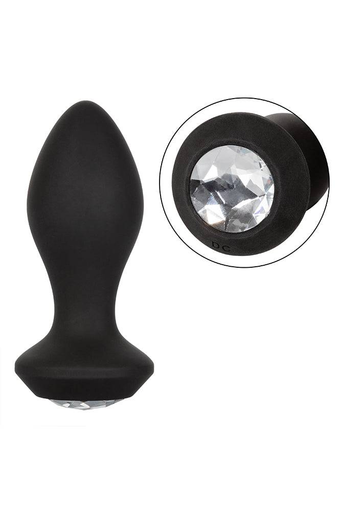 Cal Exotics - Power Gem Vibrating Crystal Butt Plug - Black - Stag Shop
