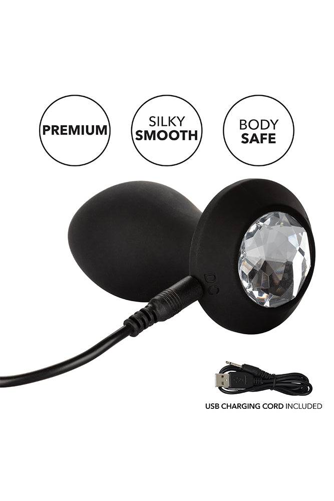 Cal Exotics - Power Gem Vibrating Crystal Butt Plug - Black - Stag Shop