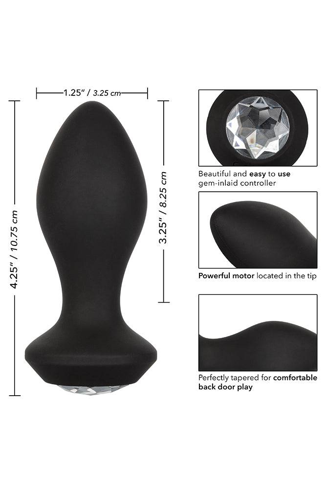Cal Exotics - Power Gem Vibrating Crystal Butt Plug - Black - Stag Shop