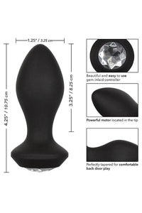 Thumbnail for Cal Exotics - Power Gem Vibrating Crystal Butt Plug - Black - Stag Shop