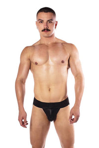 Thumbnail for Prowler - Premium Leather Hole Punch Jock Strap - Black - Stag Shop