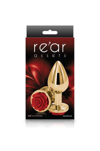 Thumbnail for NS Novelties - Rear Assets - Aluminum Butt Plug - Gold/Red - 3.5 Inch - Stag Shop
