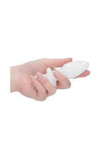Thumbnail for Shots Toys - Chrystalino - Rocker Glass Butt Plug - White - Stag Shop