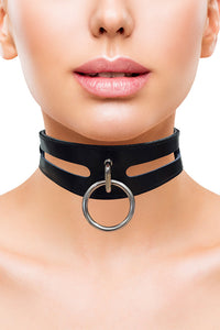 Thumbnail for Rouge Garments - Leather Collar with 40cm Ring - Assorted Colors