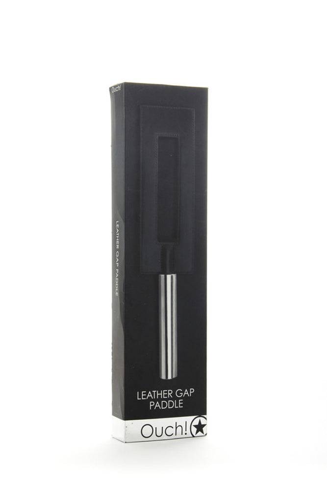 Ouch by Shots Toys - Leather Gap Paddle - Black - Stag Shop