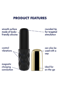Thumbnail for Satisfyer - Lovely Honey Mini Vibrator - Black/Gold - Stag Shop