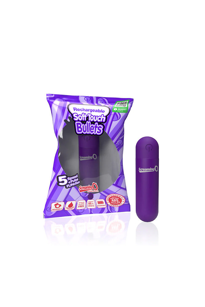 Screaming O - Rechargeable Soft Touch Bullet Vibrator - Purple - Stag Shop