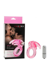 Thumbnail for Cal Exotics - Couples Enhancer - Triple Clit Flicker Cock Ring - Pink - Stag Shop