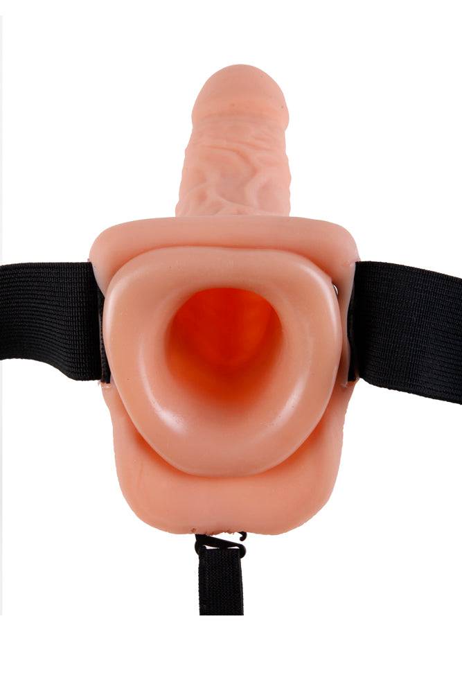 Pipedream - Fetish Fantasy - 7 Inches Hollow Strap-On with Balls - Beige - Stag Shop